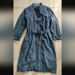 Elegant Teal Belted Trench Coat